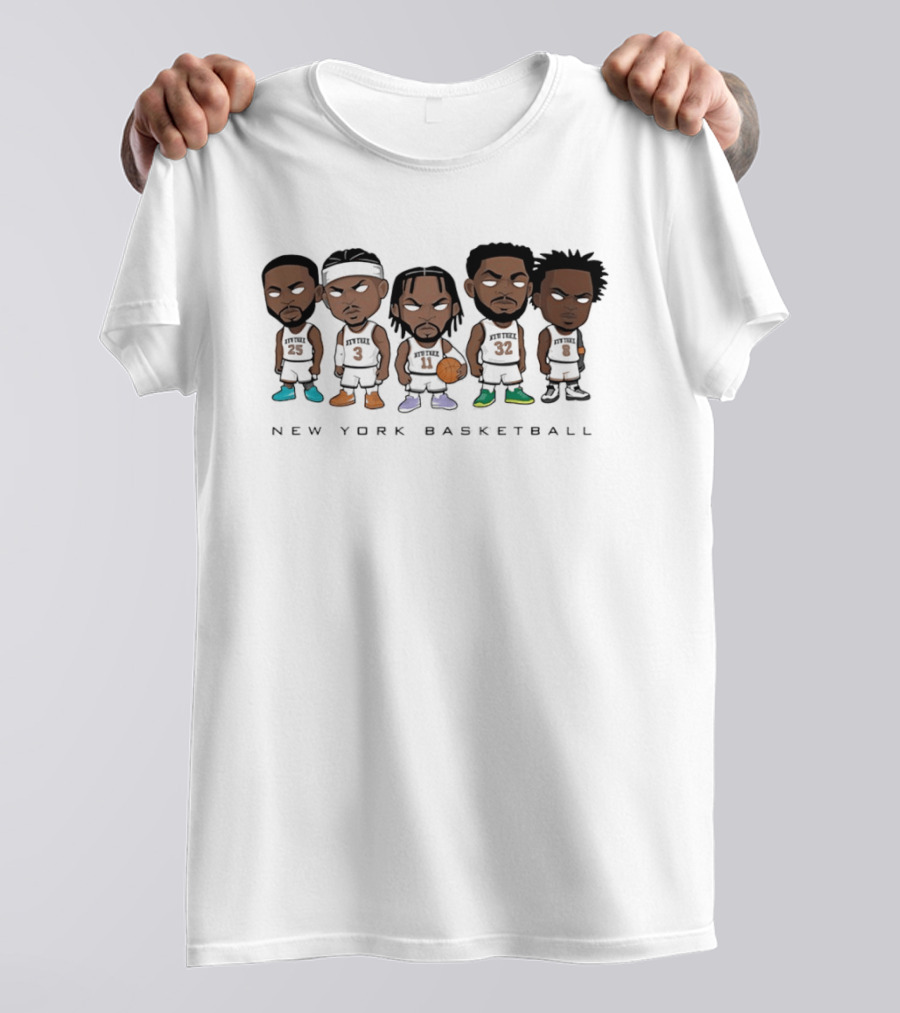 New York Basketball Knicks Chibi Player Caricature T-Shirt