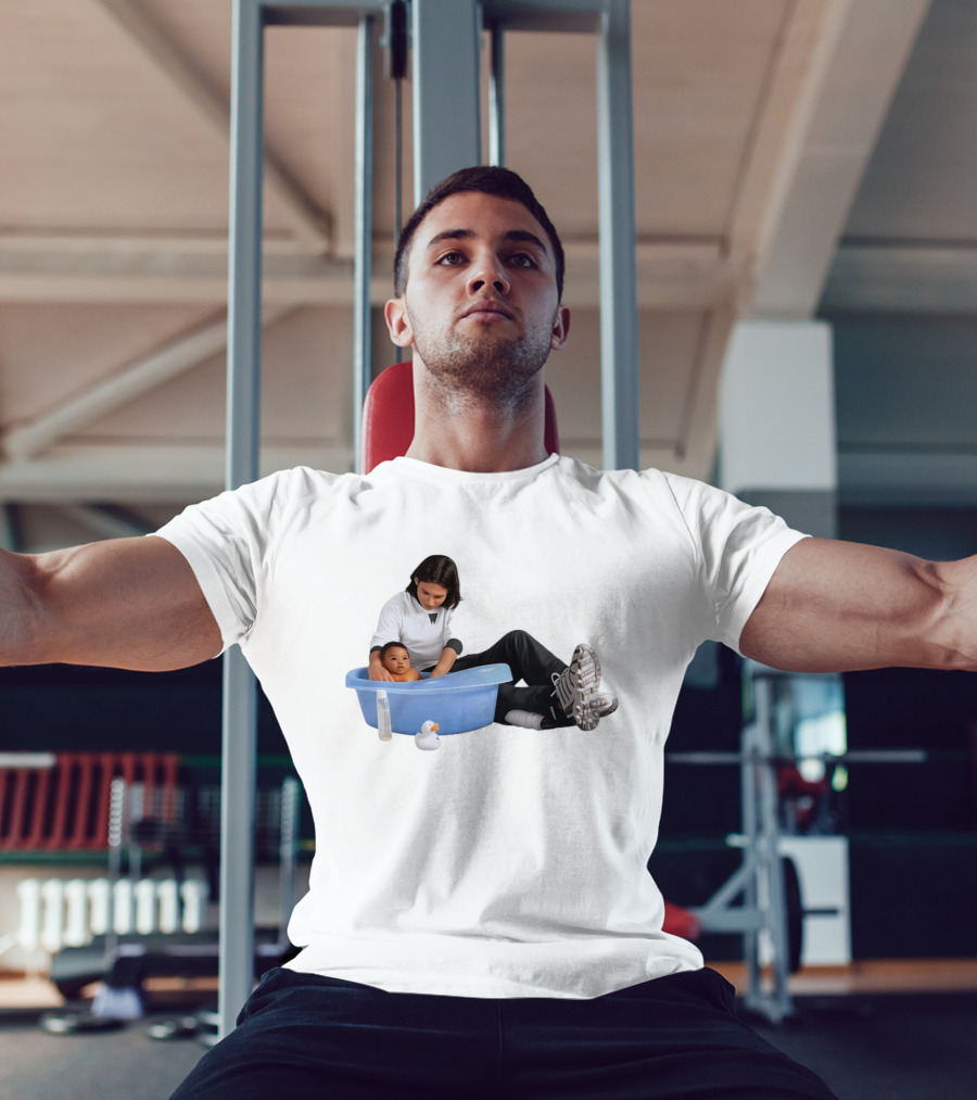 Parent Bathing Baby Blue Tub Care Essentials T-Shirt