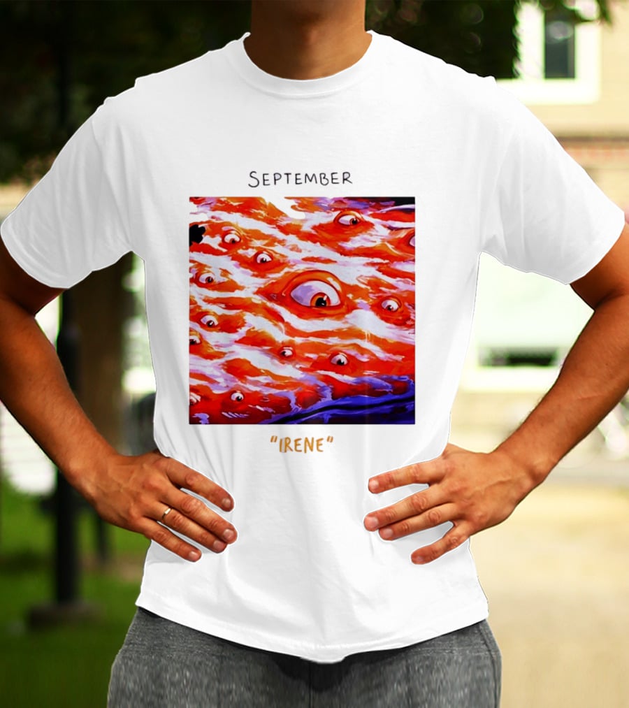 September Irene Surreal Eye Red Waves With Multiple Eyes T-Shirt
