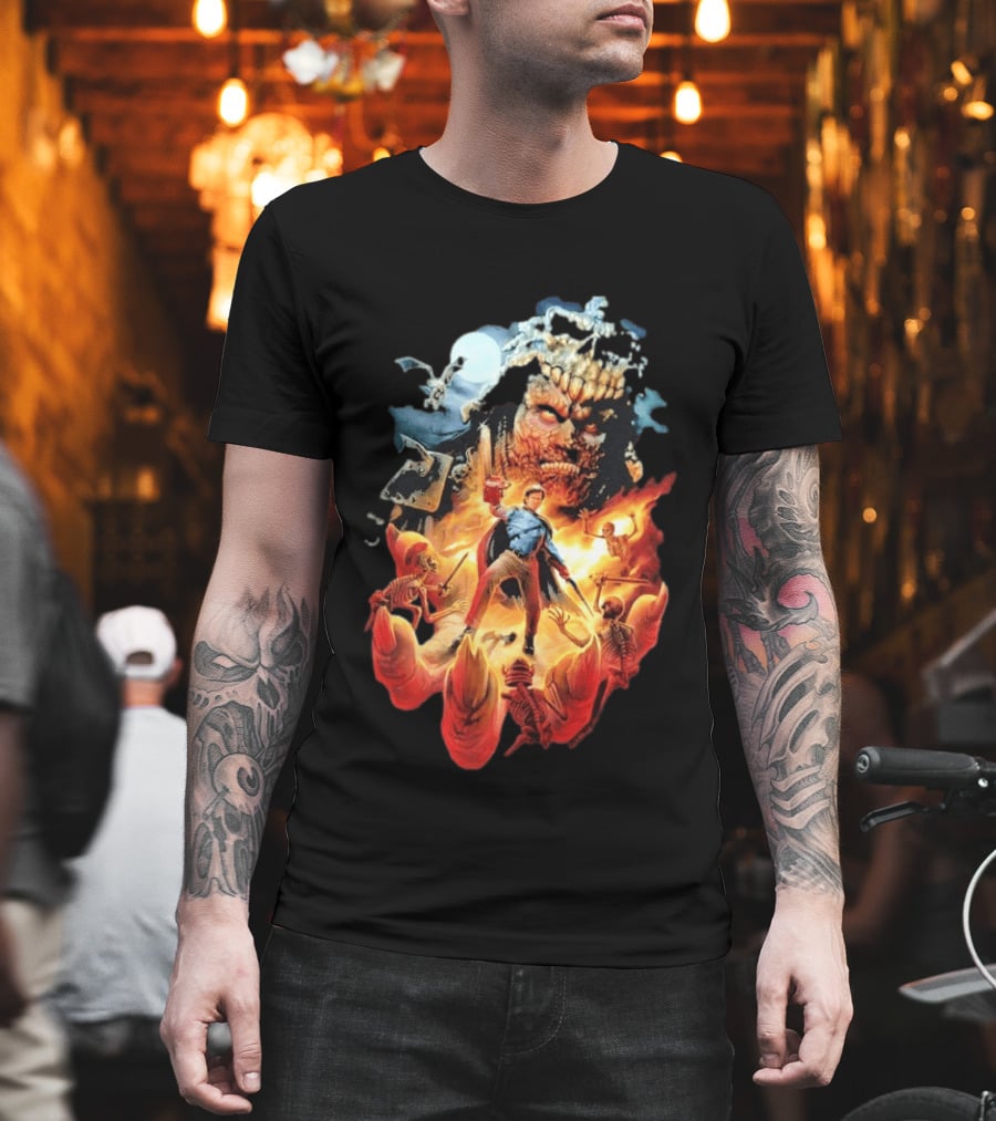 Army Of Darkness Who Wants Some Epic Movie Artwork Battle Scene T-Shirt