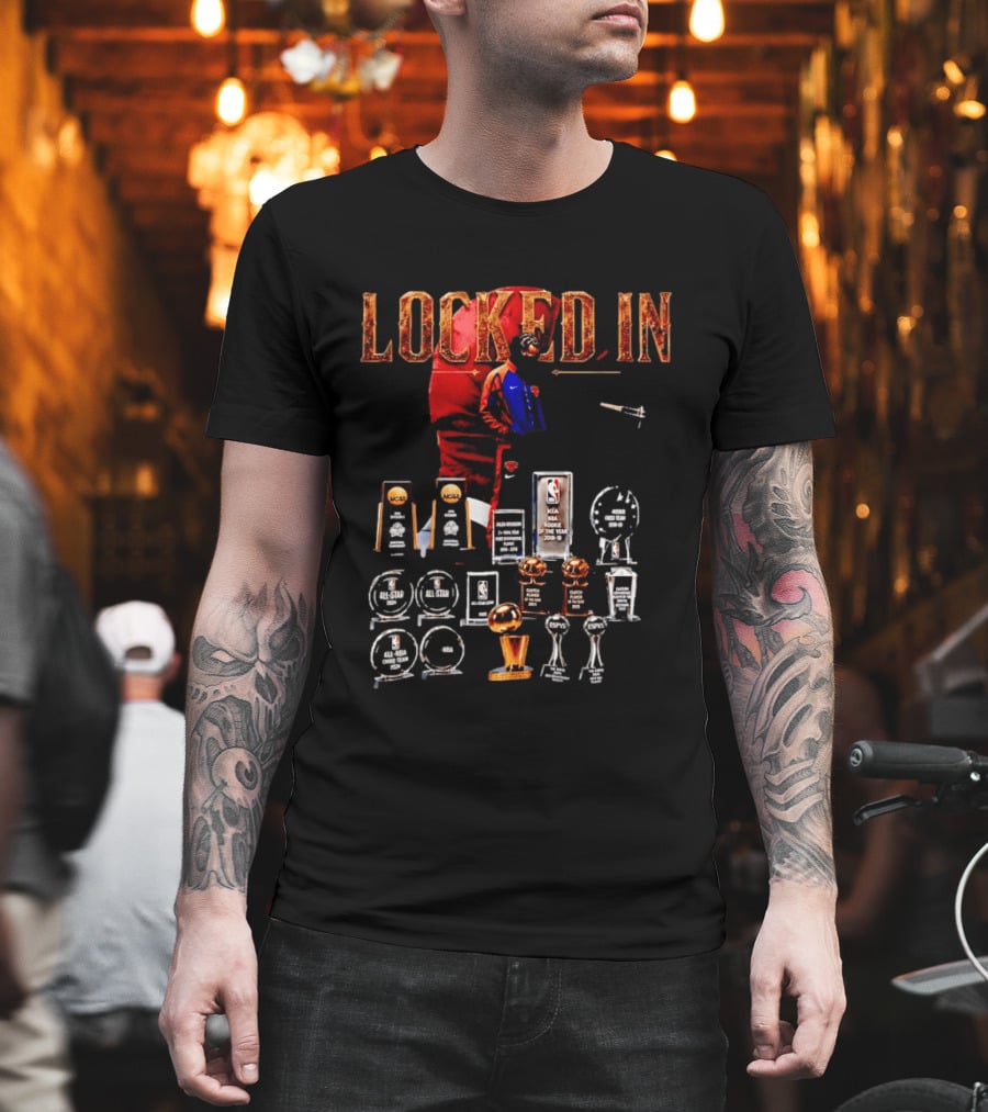 LOCKED IN Jalen Brunson NBA Rookie Of The Year Trophies Awards T-Shirt