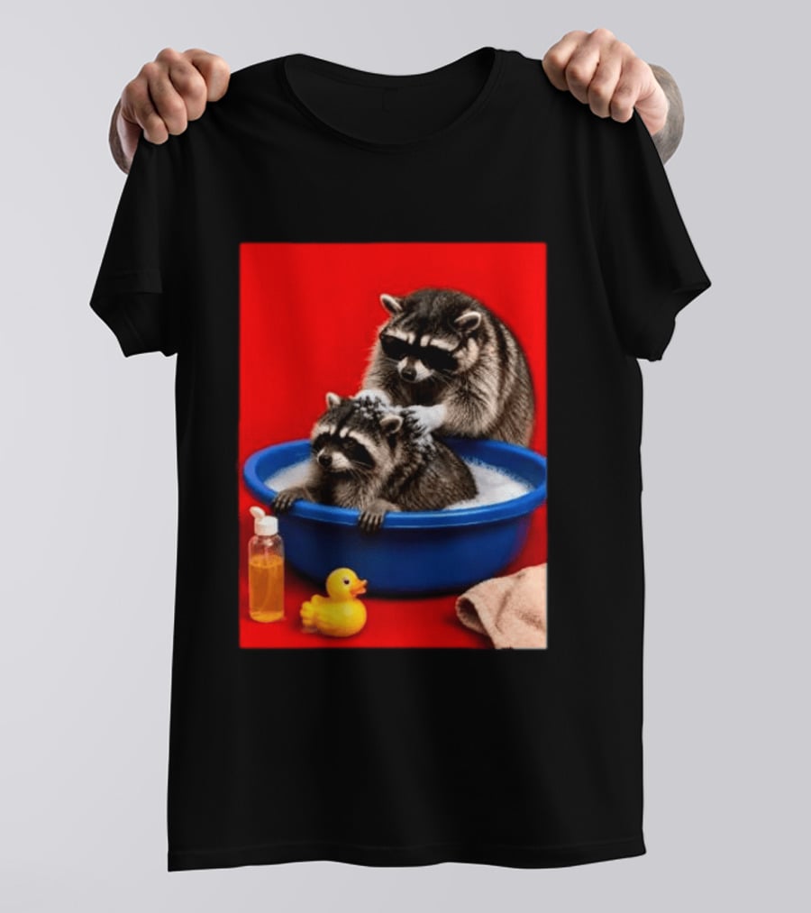 Jimothy Raccoon Viral Trash Panda Bubble Bath Glasses T-Shirt