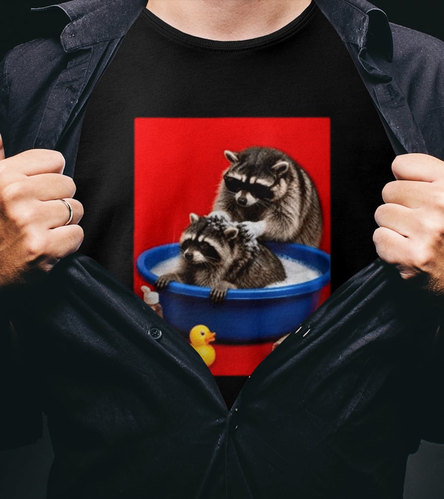 Jimothy Raccoon Viral Trash Panda Bubble Bath Glasses T-Shirt
