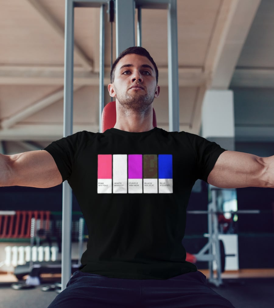Pink #FF79A2 White #FFFFFF Purple #BE18D6 Black #2C2C2C Blue #3358ED T-Shirt