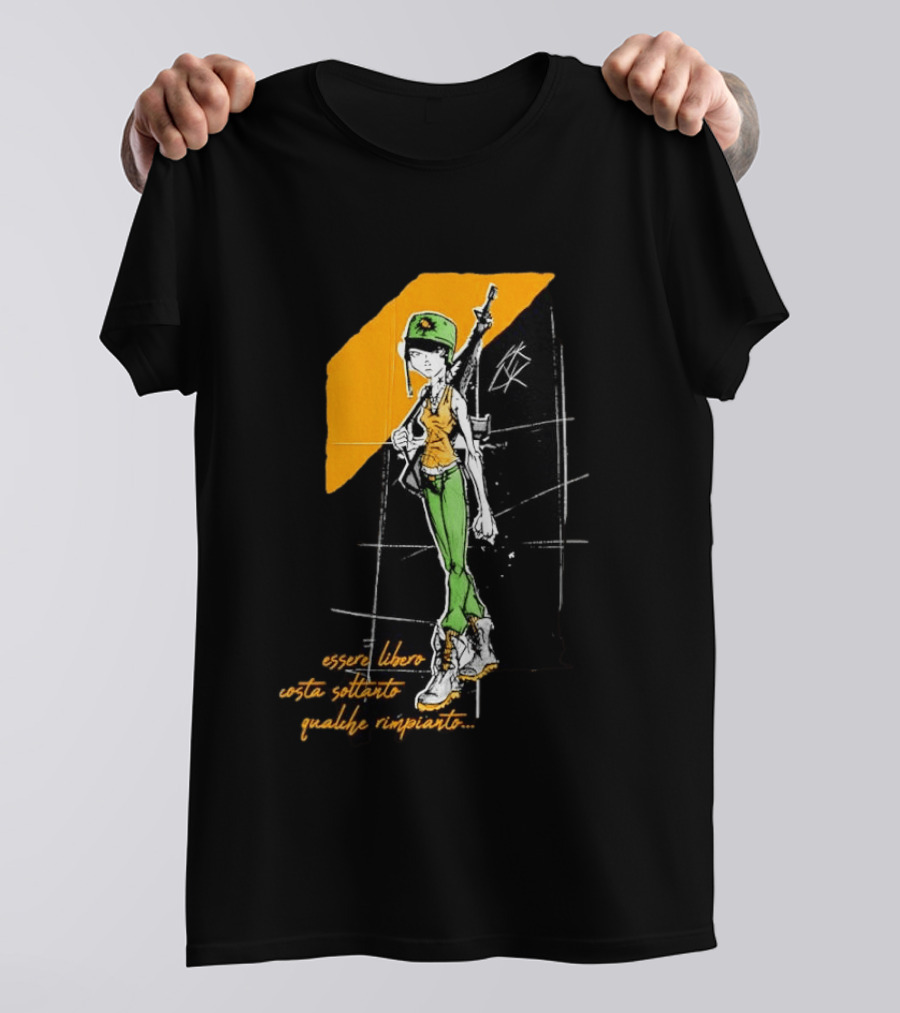 Essere Libero Costa Soltanto Qualche Rimpianto Army Girl With Rifle And Green Hat T-Shirt