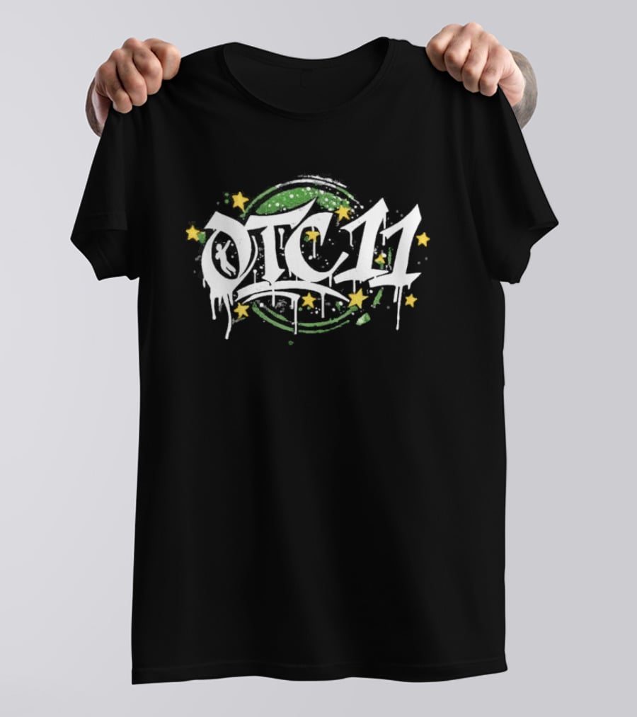 OTC11 Graffiti Urban Drip Stars Green And Yellow T-Shirt