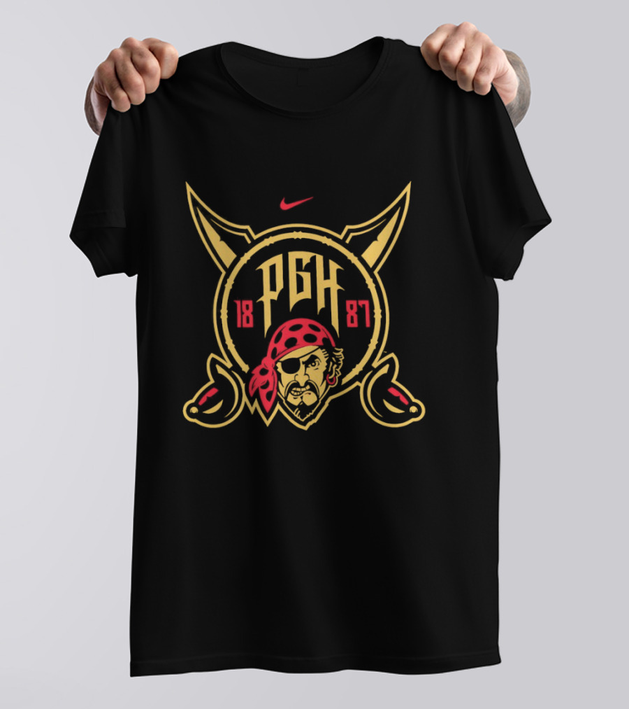 Pittsburgh Pirates PGH 1887 MLB Pirate Eyepatch Red Bandana Retro Sports Fan Merchandise T-Shirt