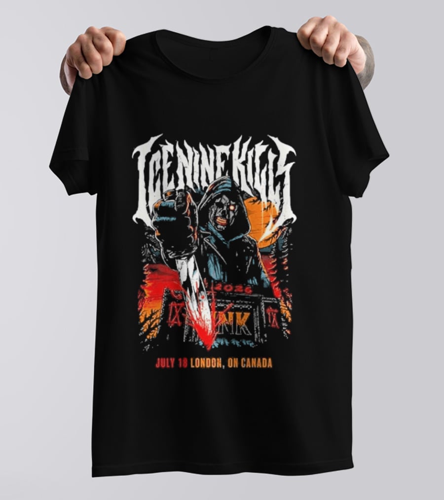 Ice Nine Kills London On Canada 2026 Exclusive On July 18 2026 At Harris Park T-Shirt
