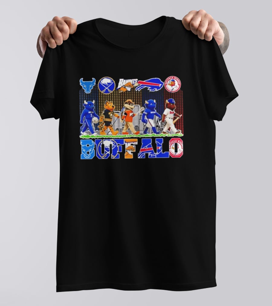 Buffalo Sports Mascots Abbey Road Skyline 2026 T-Shirt