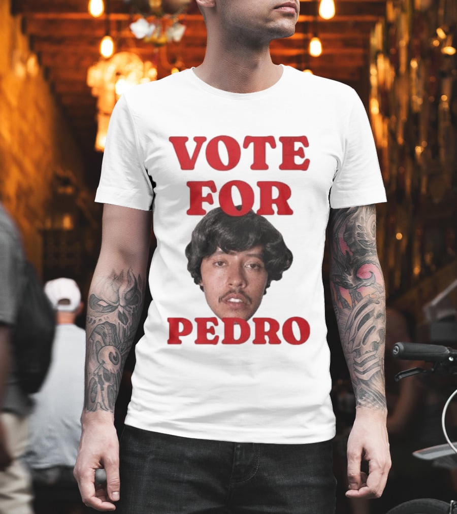 Vote For Pedro Distressed Vintage Style Iconic Headshot Retro Movie Reference T-Shirt