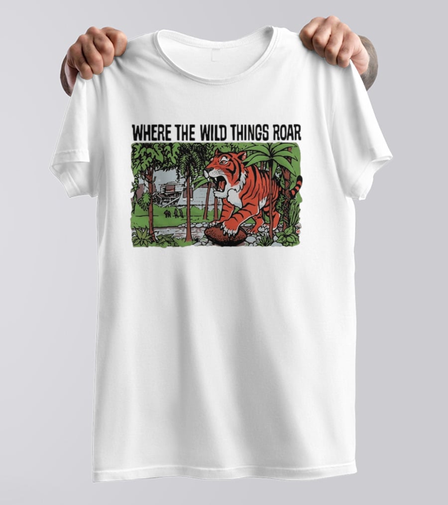 Cincinnati Bengals Where The Wild Things Roar Tiger Jungle Scene T-Shirt
