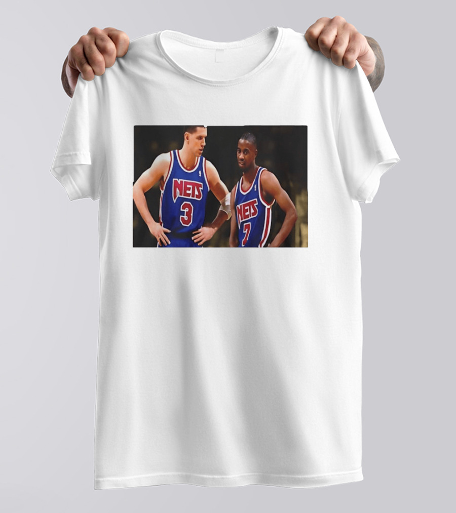 Drazen Petrovic Kenny Anderson New Jersey Nets 3 7 Blue Jerseys T-Shirt