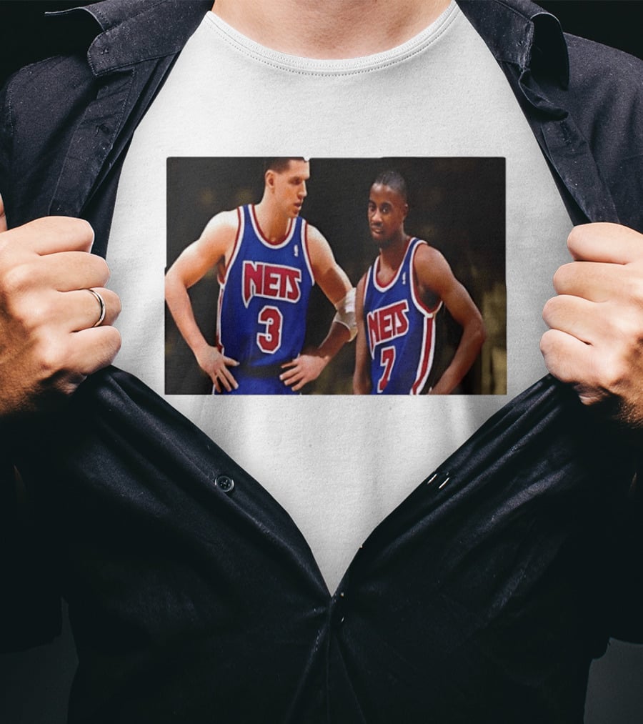 Drazen Petrovic Kenny Anderson New Jersey Nets 3 7 Blue Jerseys T-Shirt
