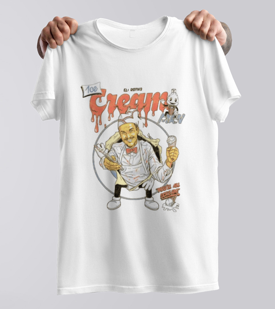 Eli Roth's Ice Cream Man You'll All Scream Scary Vintage Horror T-Shirt