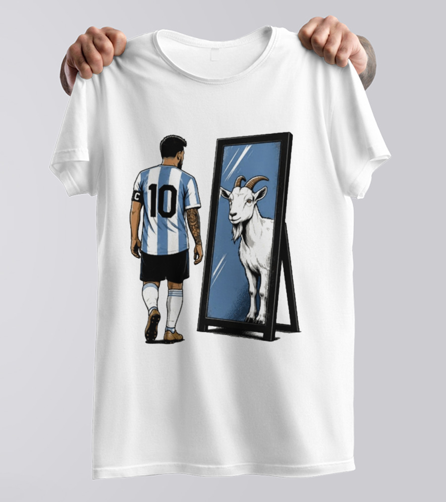 GOAT In The Mirror Argentina 10 Soccer Legend T-Shirt