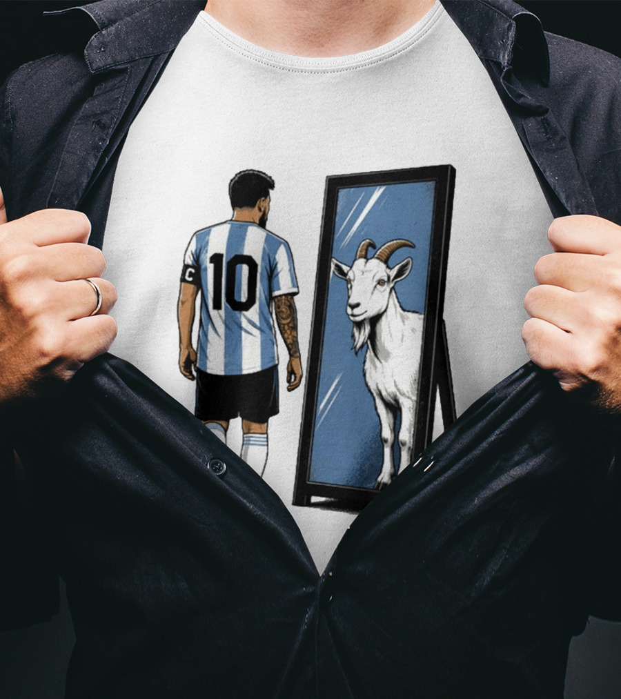 GOAT In The Mirror Argentina 10 Soccer Legend T-Shirt