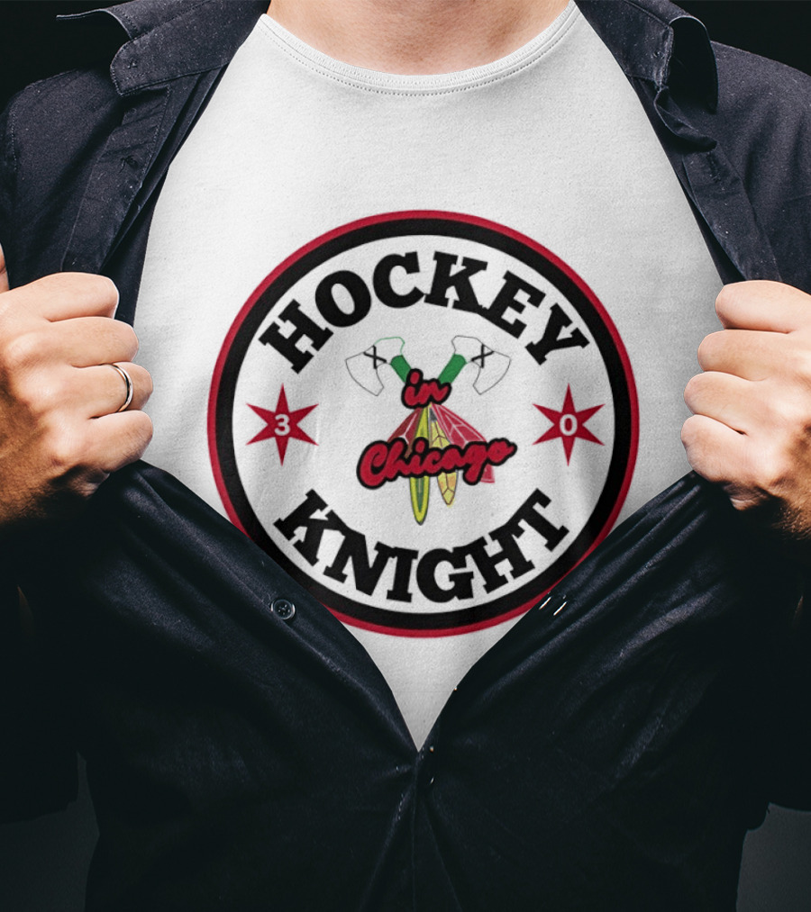 Hockey Knight In Chicago Vintage Red Stars And Tomahawks T-Shirt
