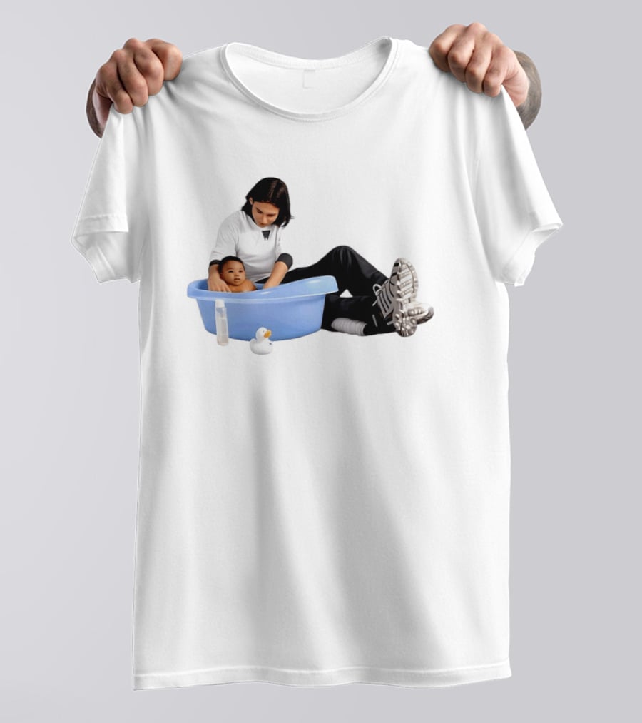 Messi Bathes Baby Lamine Yamal Soccer Icon Parenting Moment T-Shirt