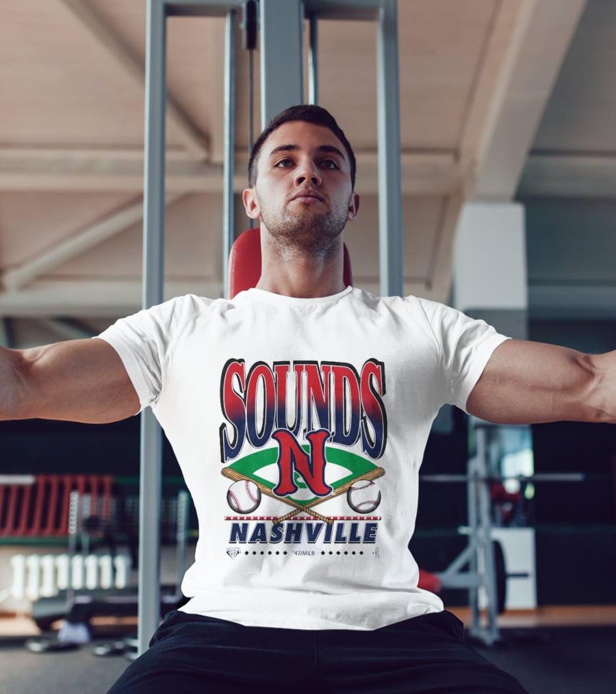 Nashville Sounds MiLB Baseball Team Logo With Bat And Ball T-Shirt
