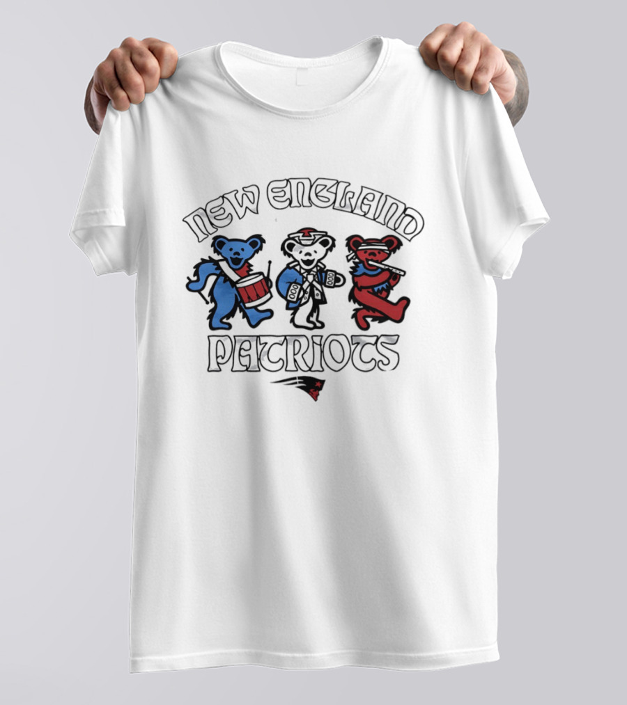 New England Patriots Grateful Dead Dancing Bears Trio T-Shirt