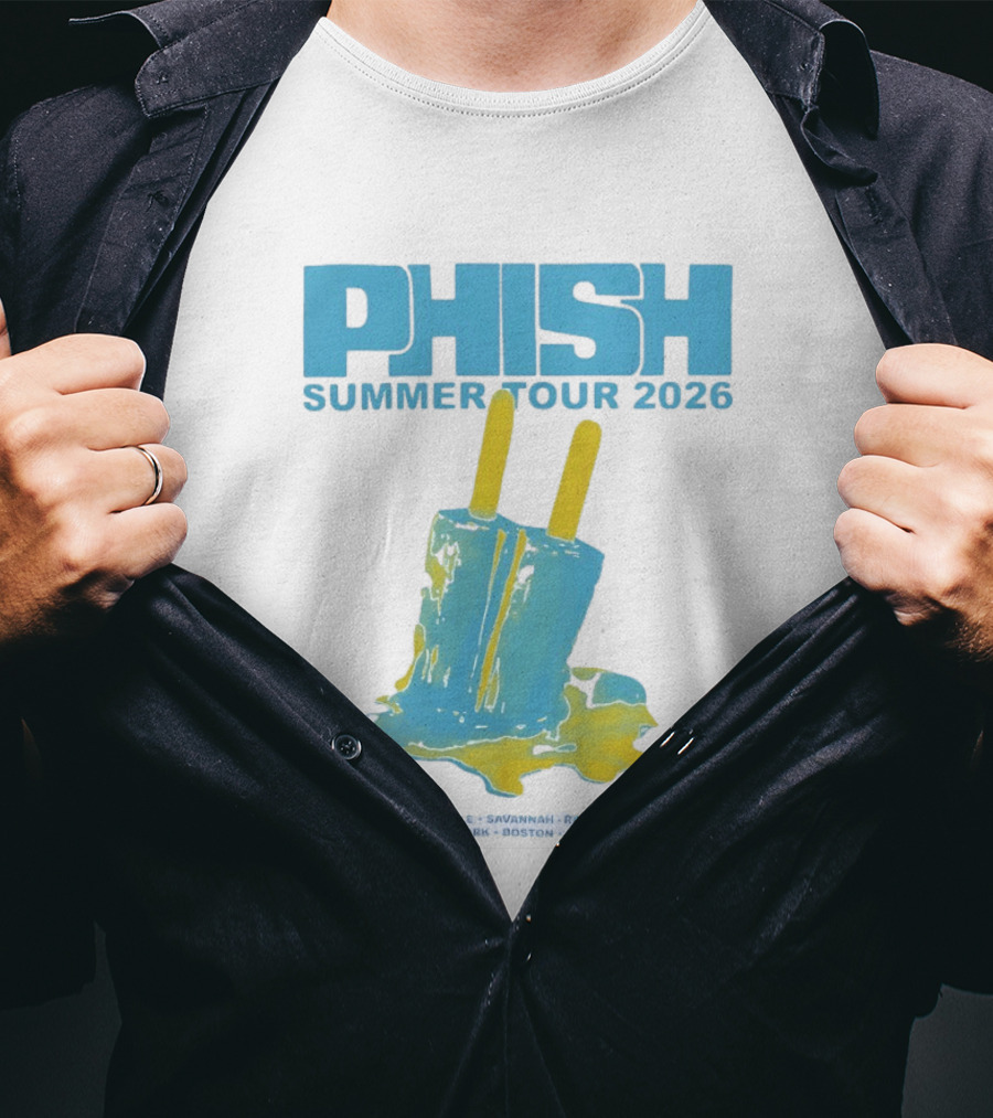 Phish Summer Tour 2026 Popsicle Concert Madison Noblesville Savannah Raleigh Columbia Syracuse New York Boston Commerce City T-Shirt