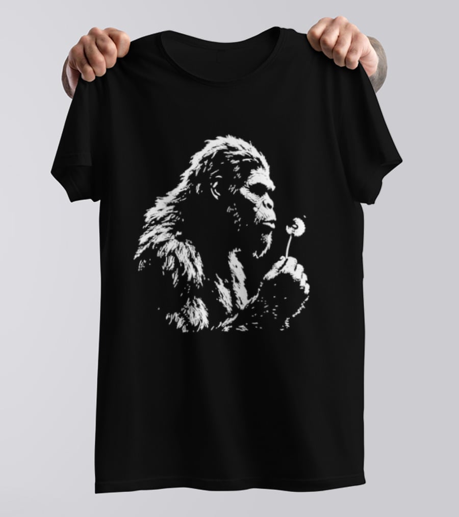 Bigfoot Sasquatch Blowing Dandelion Cryptid Mythical Creature T-Shirt