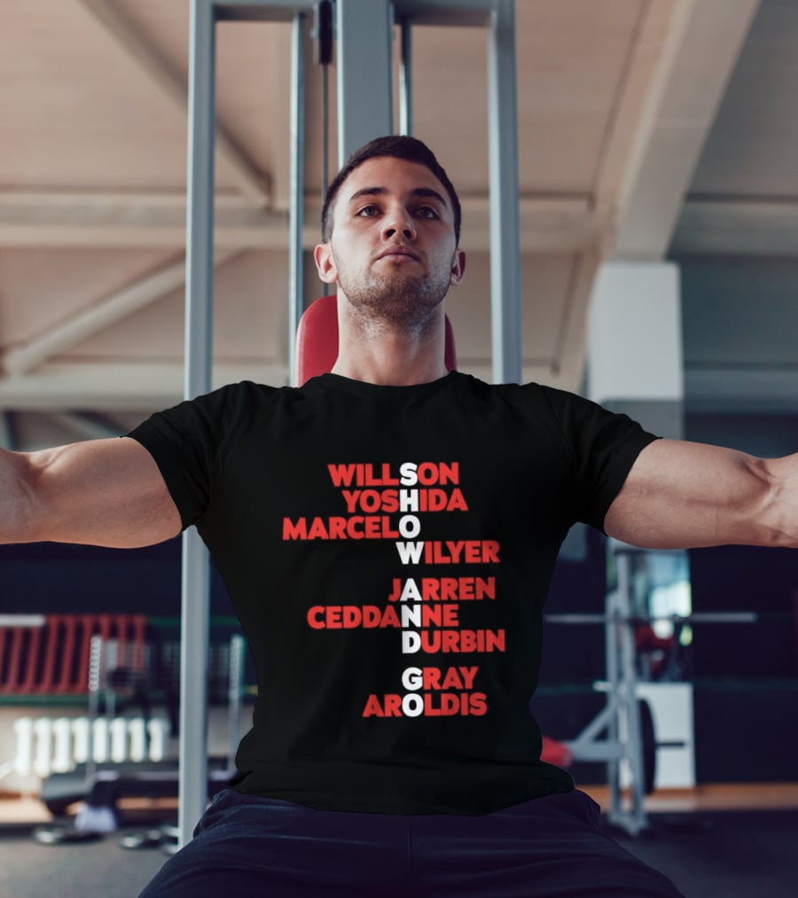 Boston Baseball Show And Go Willson Yoshida Marcel Wilyer Jarren Ceddanne Durgin Gray Aroldis 2026 Names Word Game T-Shirt