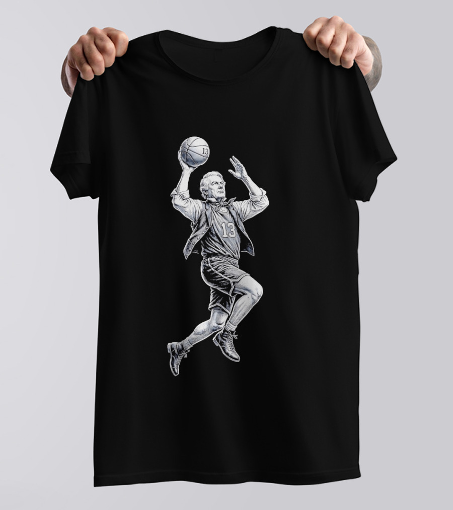 George Mikan Number 13 Basketball Legend Jump Shot T-Shirt