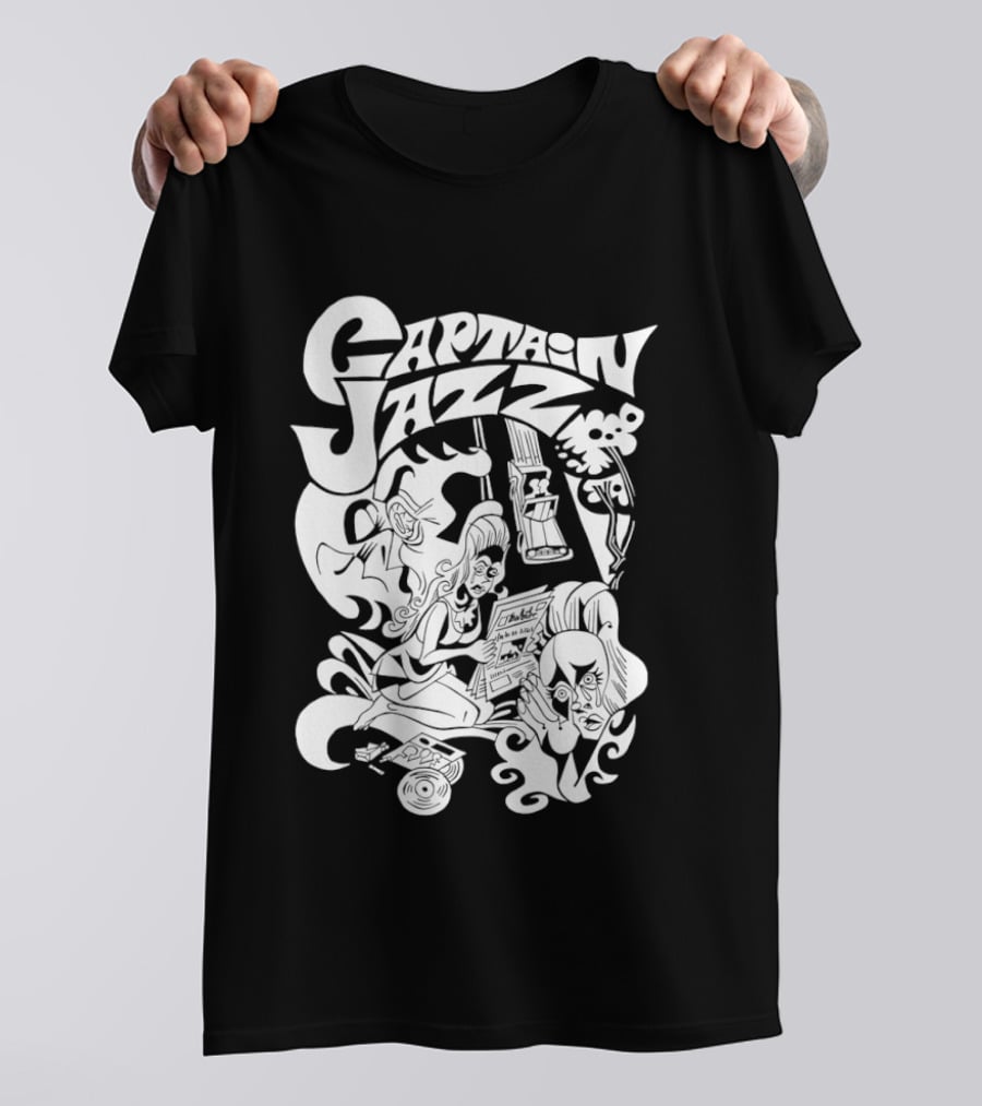 Captain Jazz Comic Retro Music Vibes T-Shirt