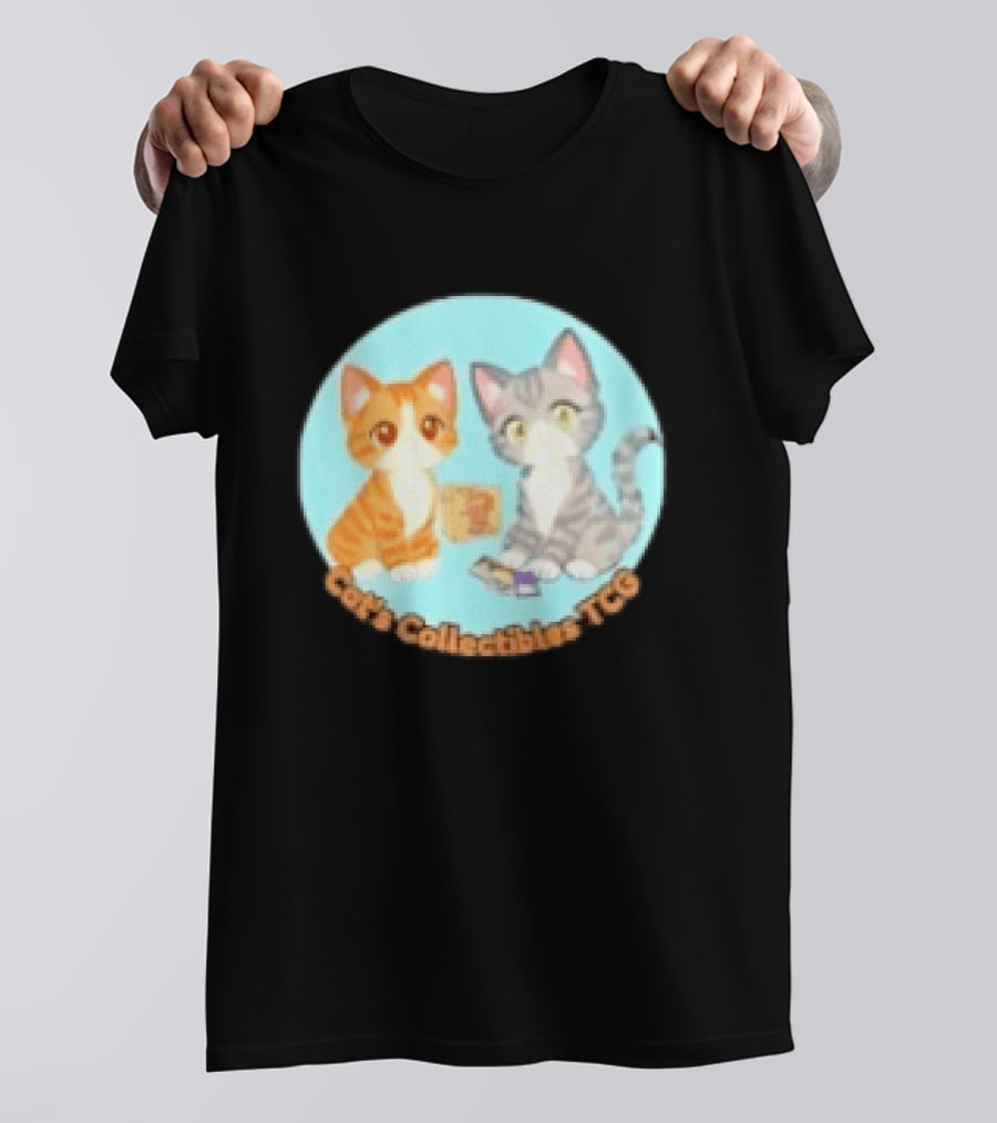 Cat's Collectibles TCG Cute Cartoon Cats Holding Trading Cards T-Shirt