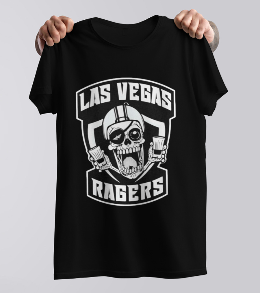 Las Vegas Ragers Skull With Shot Glasses T-Shirt