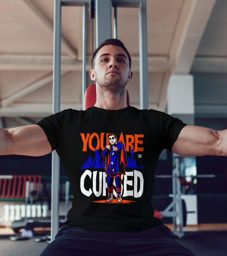 Danhausen You Are Cursed WWE Distressed Orange Blue Jokerface T-Shirt
