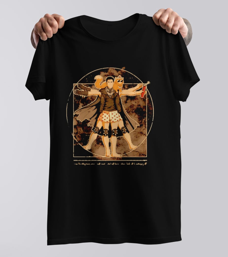 Dungeon Crawler Carl And Princess Donut Vitruvian Man Pose T-Shirt