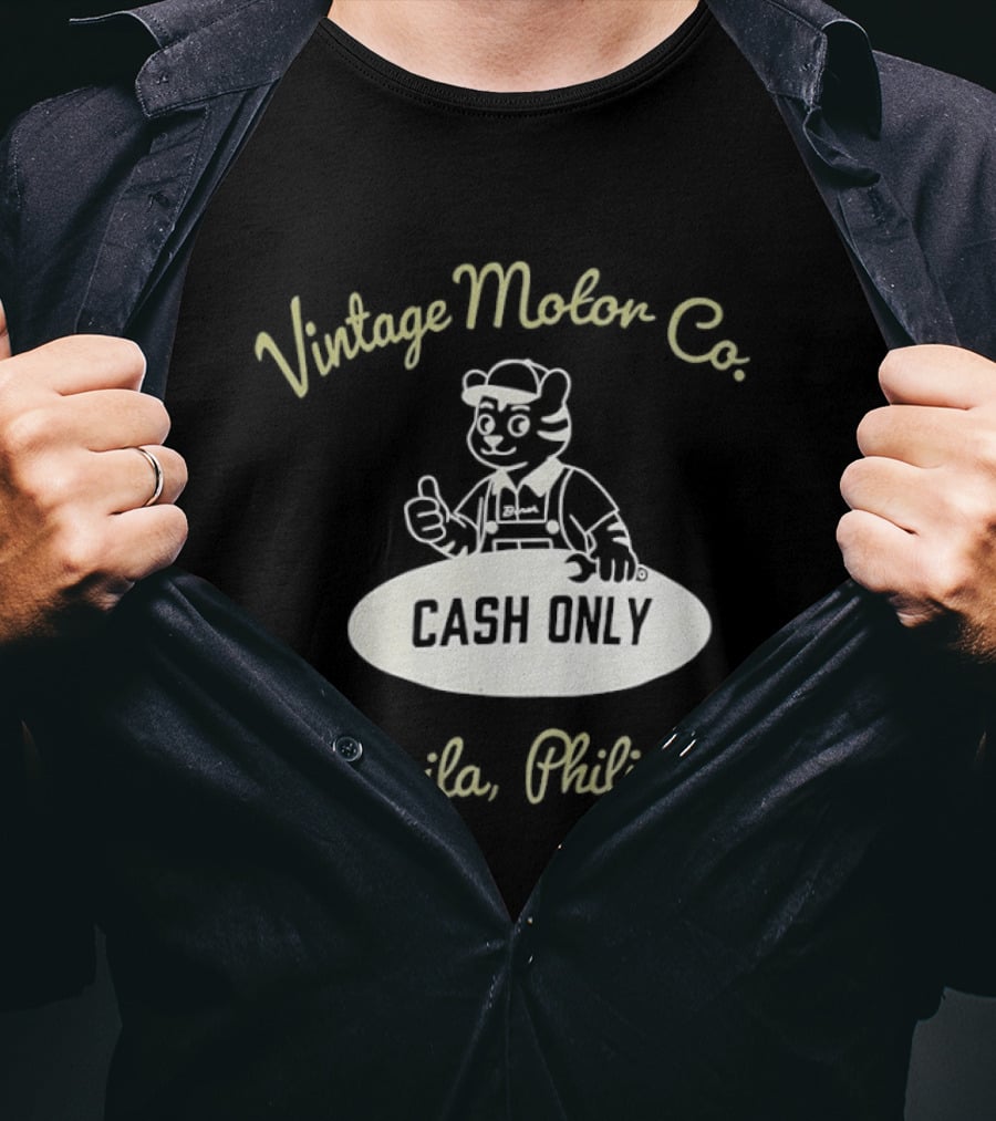 Vintage Motor Co Cash Only Manila Philippines T-Shirt