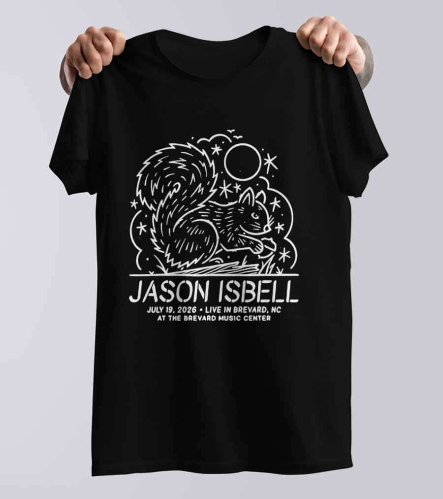 Jason Isbell July 19 2026 Live In Brevard NC At The Brevard Music Center Squirrel And Stars T-Shirt