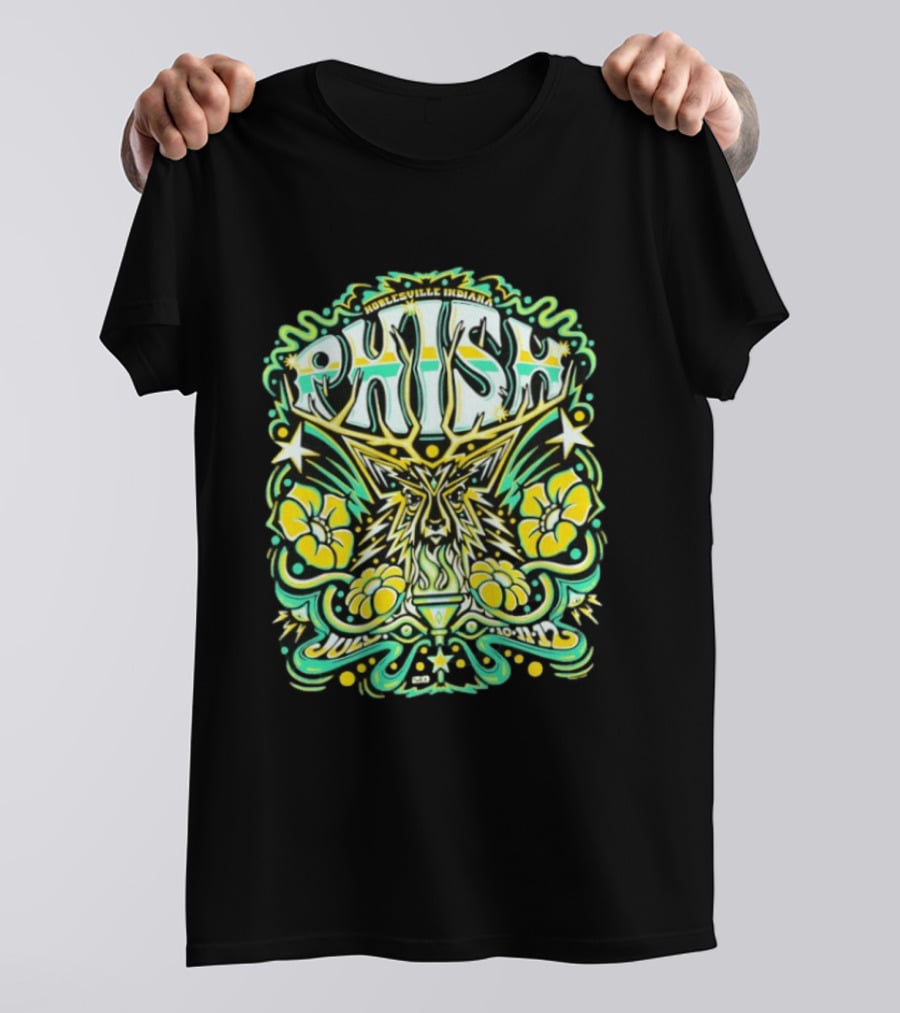 Phish Noblesville Indiana July 10 11 12 2026 Psychedelic Floral And Starburst T-Shirt