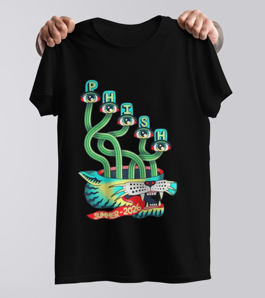 Phish Summer 2026 Jam Band Psychedelic Cat Eye Stalks T-Shirt