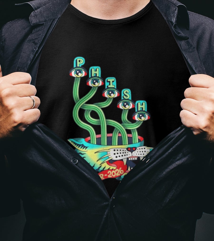Phish Summer 2026 Jam Band Psychedelic Cat Eye Stalks T-Shirt