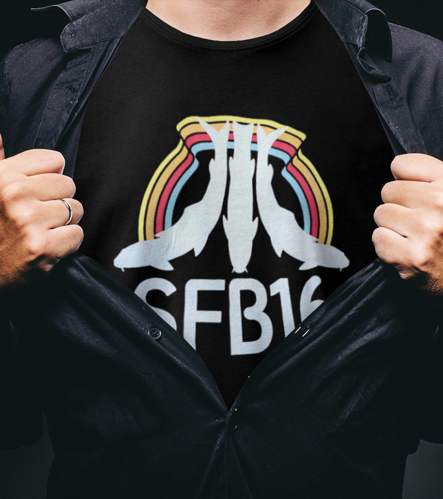 SFB16 Fish Fishing Rainbow T-Shirt