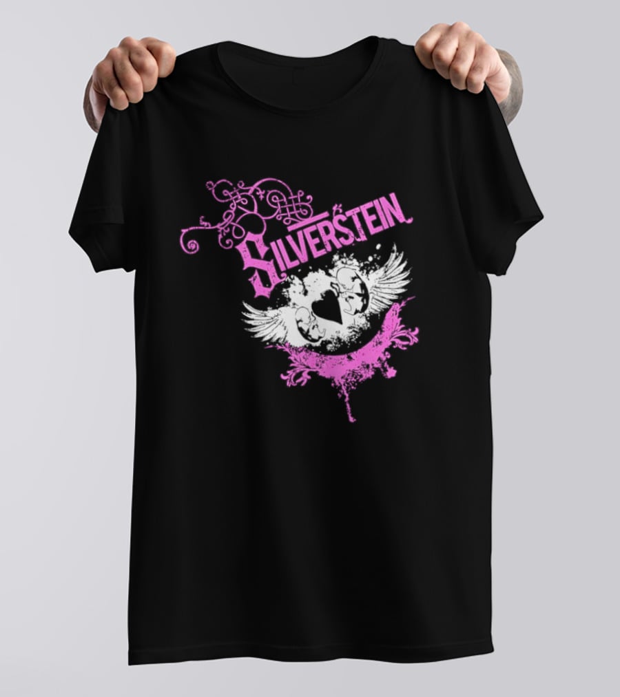 Silverstein Heart Winged Angels Post Hardcore Fashion T-Shirt