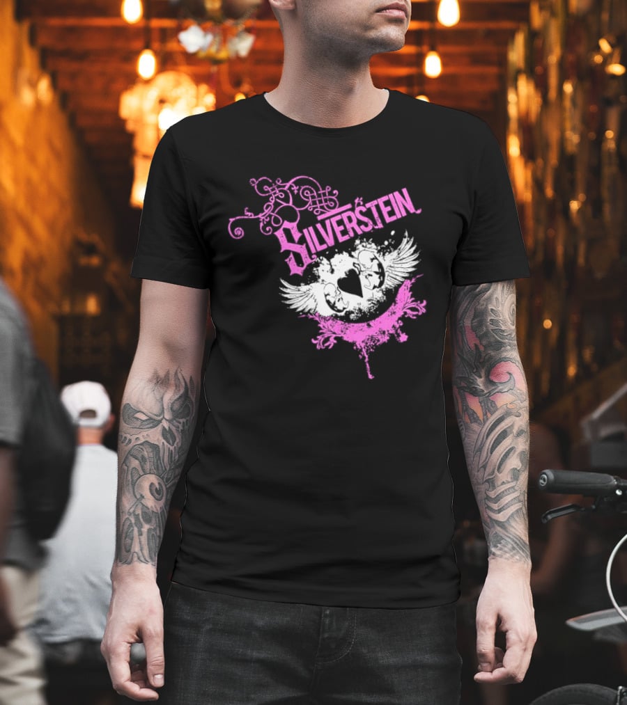 Silverstein Heart Winged Angels Post Hardcore Fashion T-Shirt