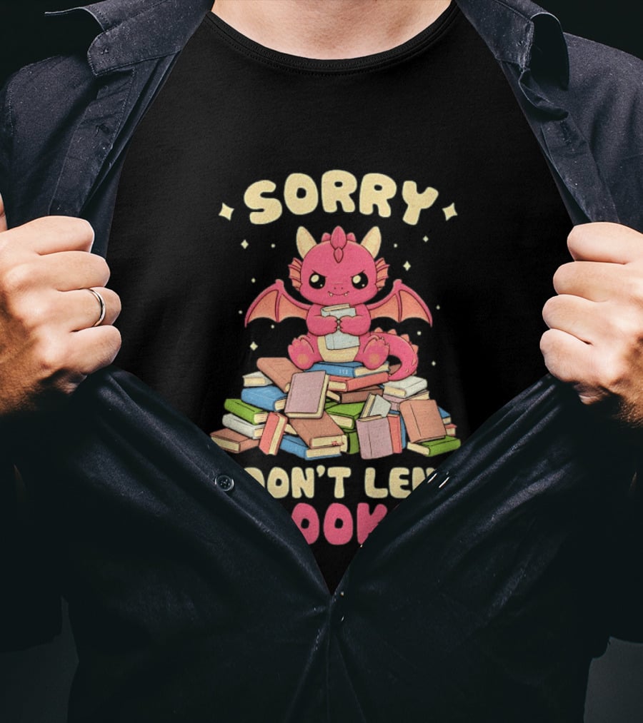 Sorry I Don't Lend Books Pink Dragon Reading Books T-Shirt