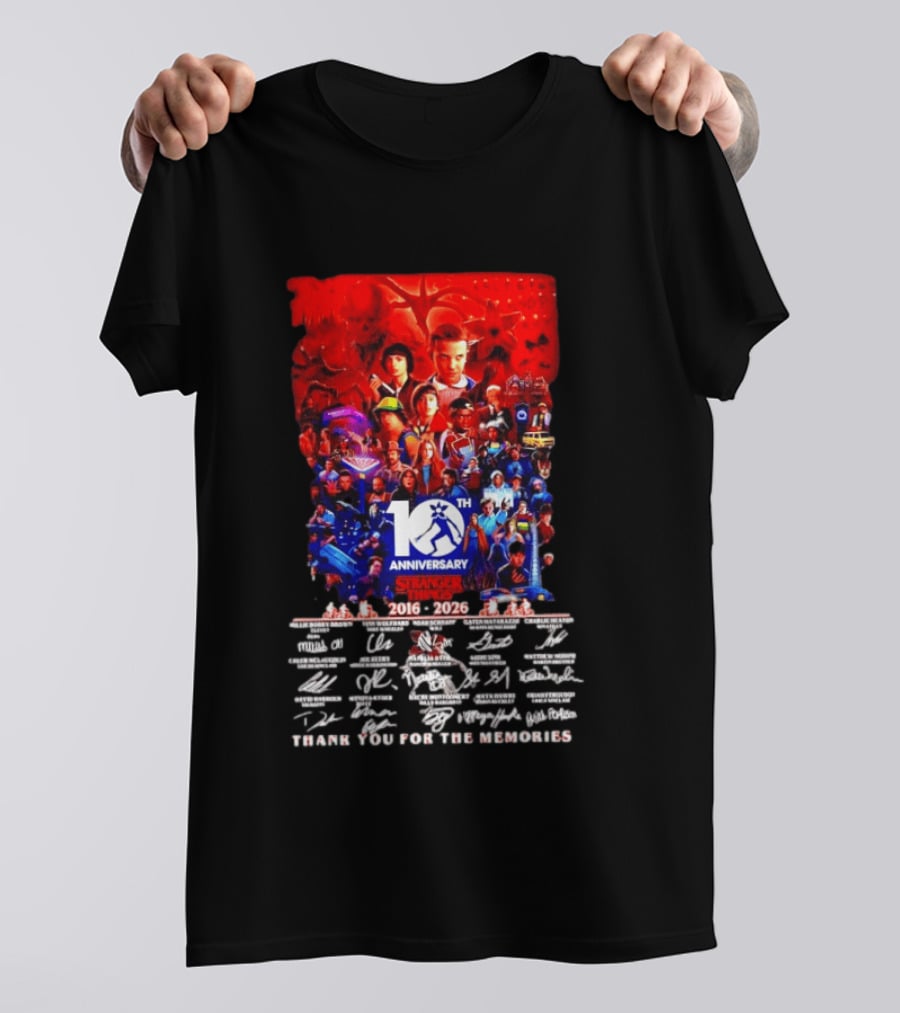 Stranger Things 10th Anniversary 2016 2026 Thank You For The Memories 10th Anniversary T-Shirt