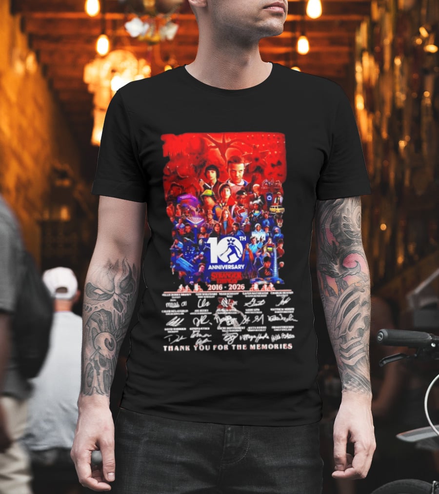 Stranger Things 10th Anniversary 2016 2026 Thank You For The Memories 10th Anniversary T-Shirt