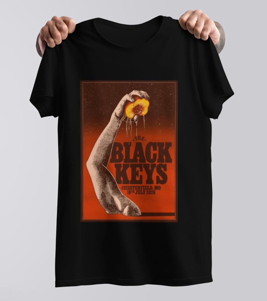 The Black Keys Chesterfield MO 19th July 2026 Dripping Peach Arm T-Shirt