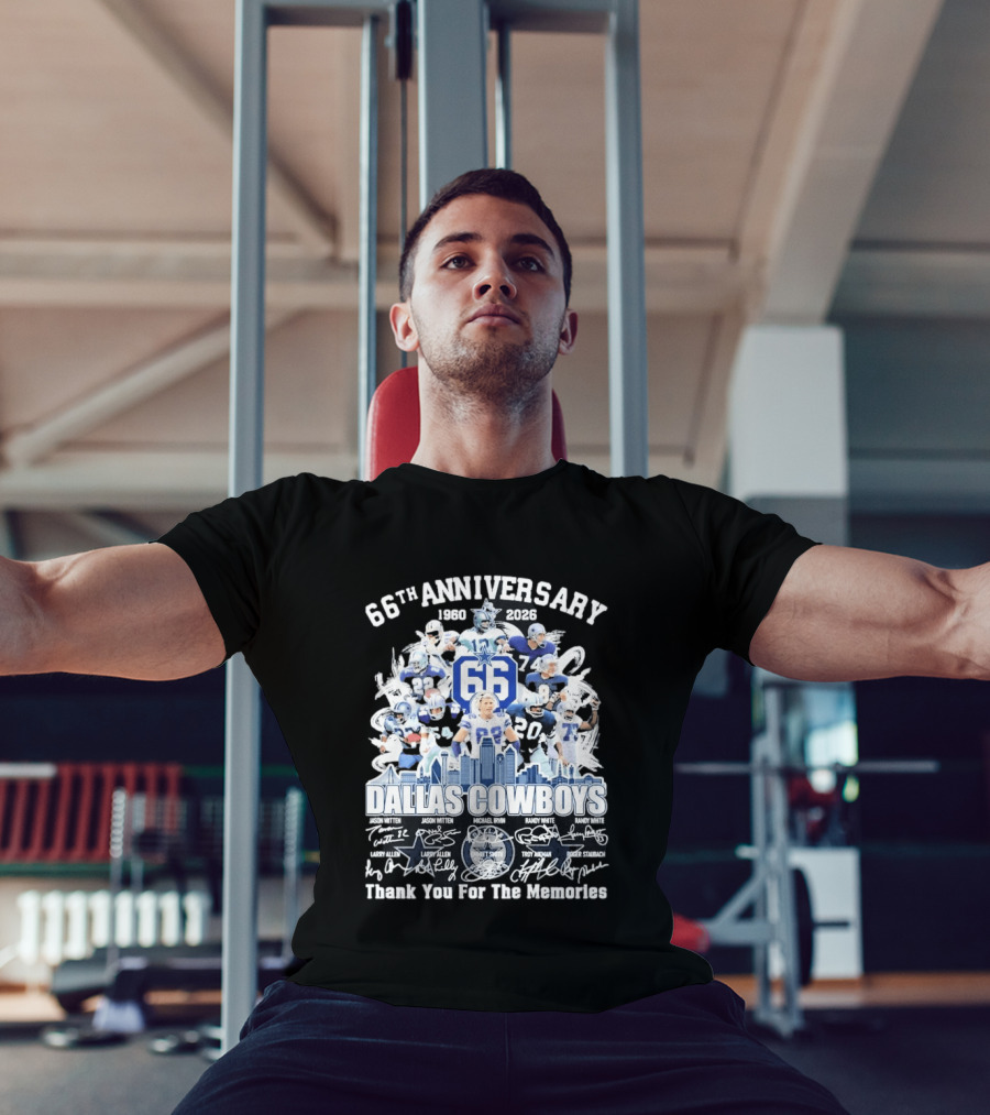 Dallas Cowboys 66th Anniversary 1960 2026 Thank You For The Memories Signatures T-Shirt