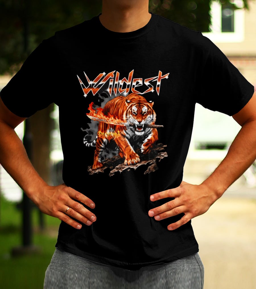 Wildest Tiger With Flaming Katana T-Shirt