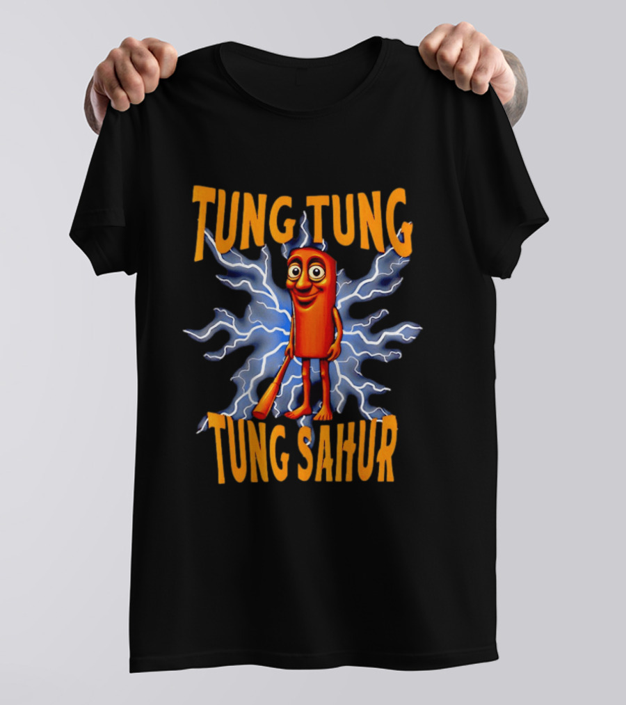 Tung Tung Tung Sahur Cartoon Character With Bat T-Shirt