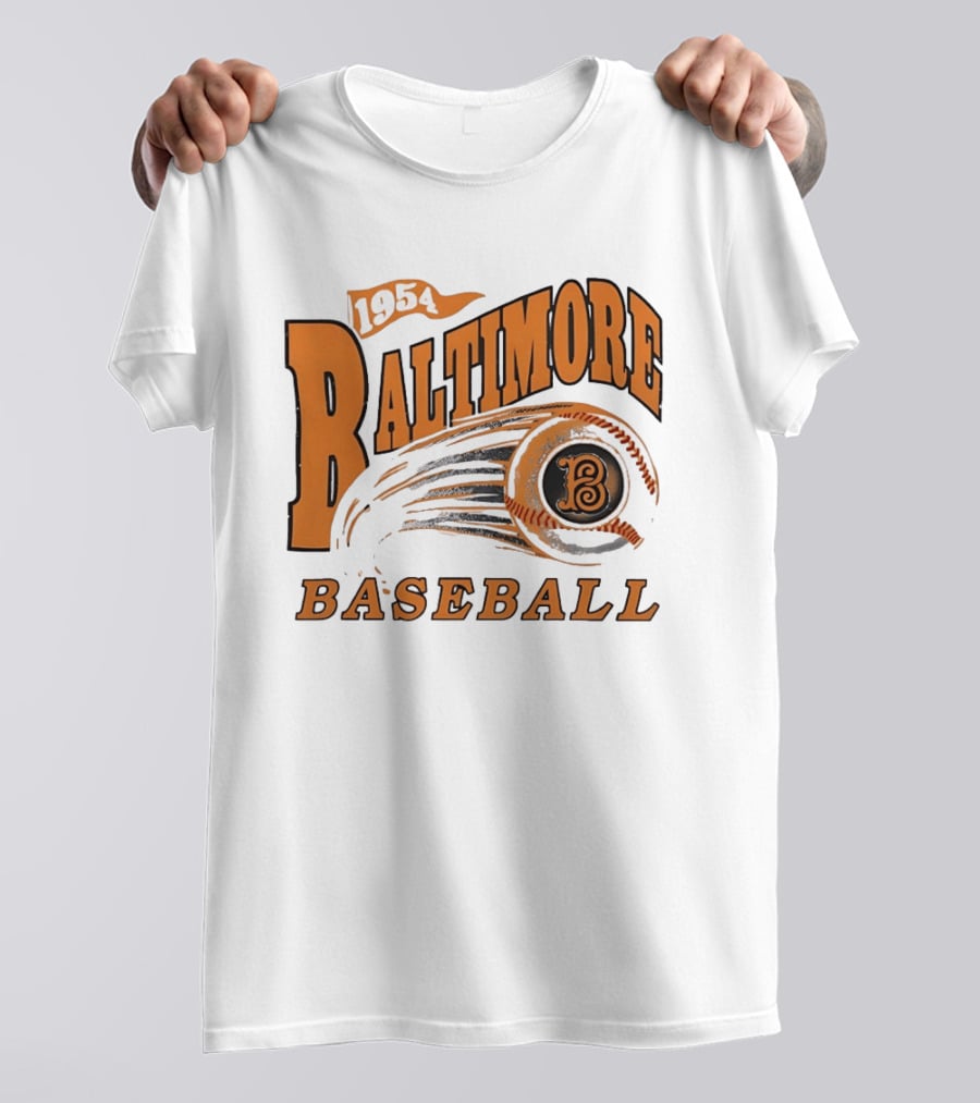 1954 Baltimore Baseball B Classic MLB Style Vintage Look T-Shirt