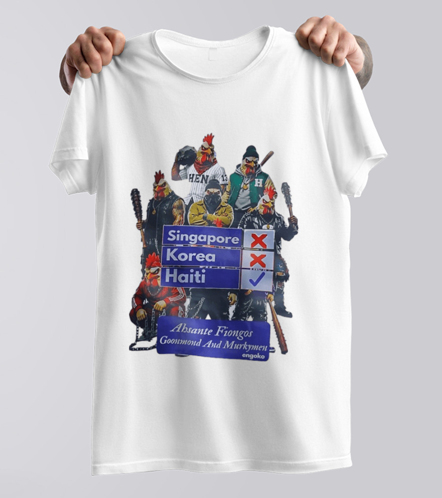 Ahsante Fiongos Goonmond Murkymen Haiti Rooster Crew T-Shirt